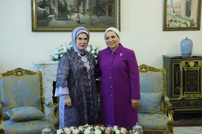 Emine Erdoğan, Mısır Cumhurbaşkanı'nın eşi Entissar Amer ile görüştü